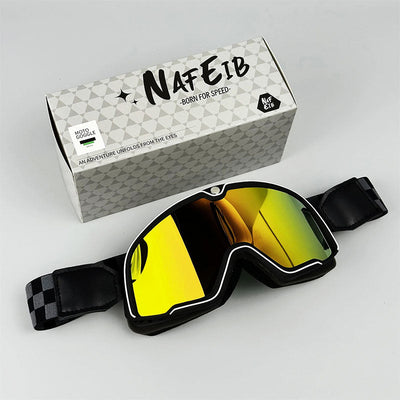 Retro Motorradbrille - Über Brille tragbar