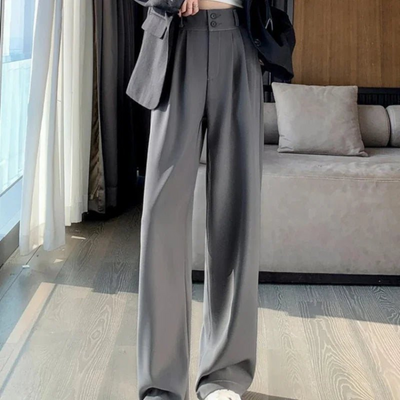 Hochgeschnittene Weitbein-Hose Für Damen
