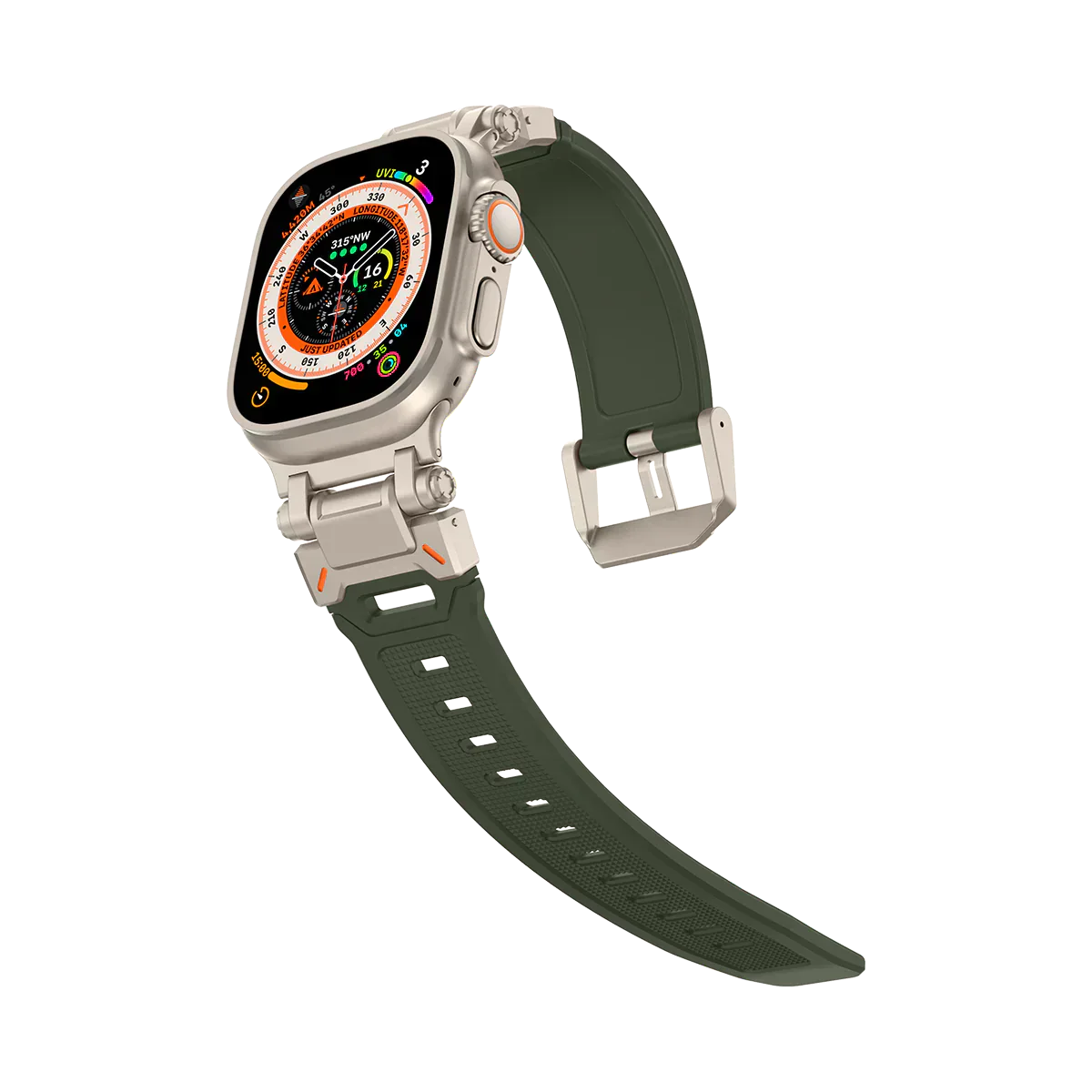 Neues Titan-Metallkopf-Silikonband für die Apple Watch