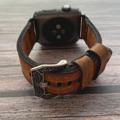 Vintage Leder Apple Watch Band - Nieten Elemente