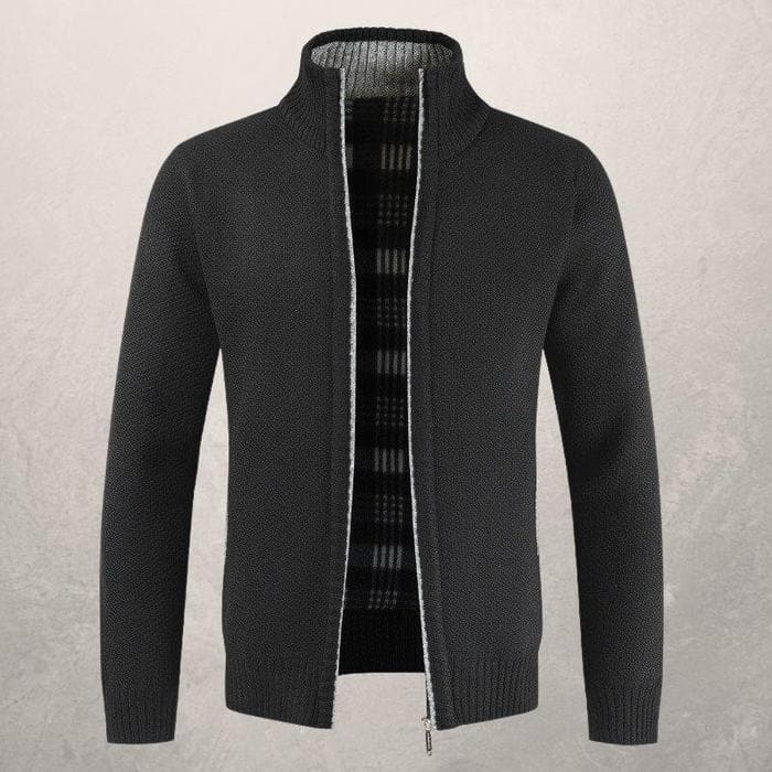 Gemusterte Strickjacke mit Reißverschluss für Herren