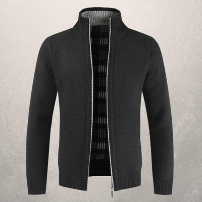 Gemusterte Strickjacke mit Reißverschluss für Herren