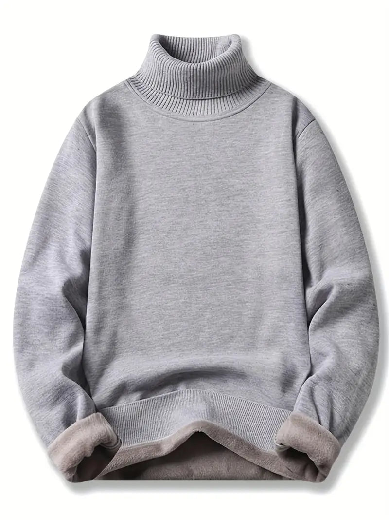 Herren Turtle Neck Pullover – Fleecegefüttert Warm