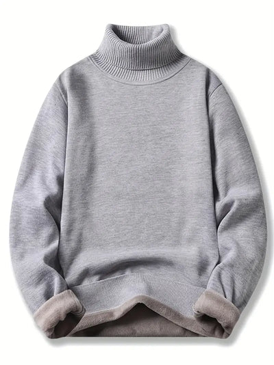 Herren Turtle Neck Pullover – Fleecegefüttert Warm