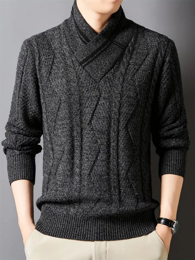 Strickpullover mit Stehkragen – Lässig, Warm, Kabelstrickmuster, Langarm