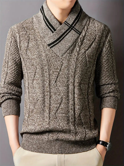 Strickpullover mit Stehkragen – Lässig, Warm, Kabelstrickmuster, Langarm