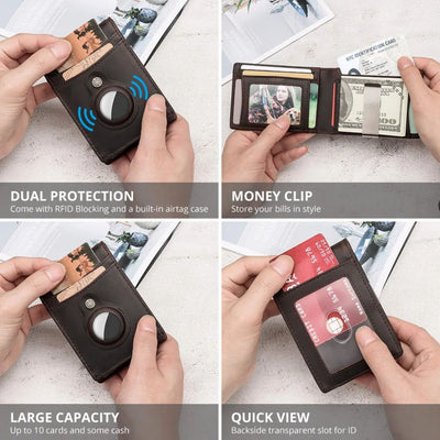 AirTag Leder Flip Geldbörse