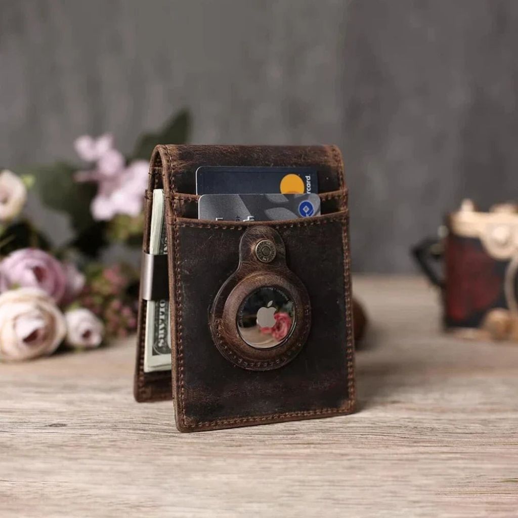 AirTag Leder Flip Geldbörse