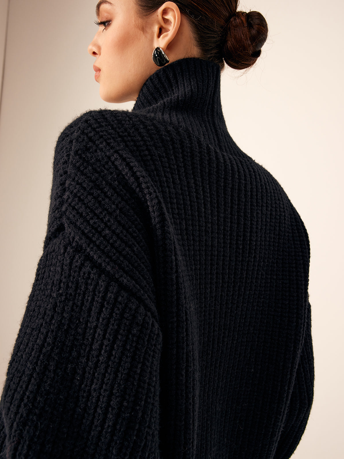 Luise | Knopf-Strickpullover mit Ripp-Details