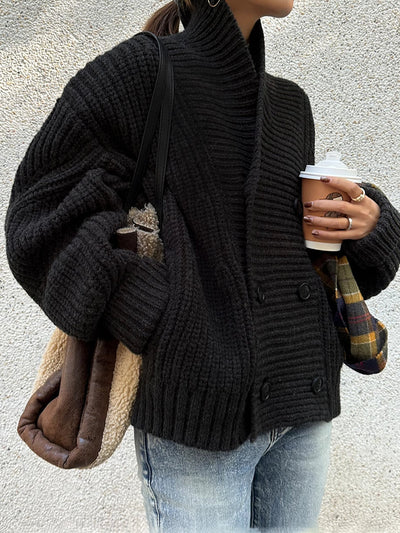 Luise | Knopf-Strickpullover mit Ripp-Details
