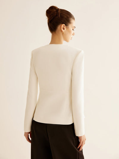 Ingrid | Damen Blazer mit Knöpfen und tiefem V-Ausschnitt