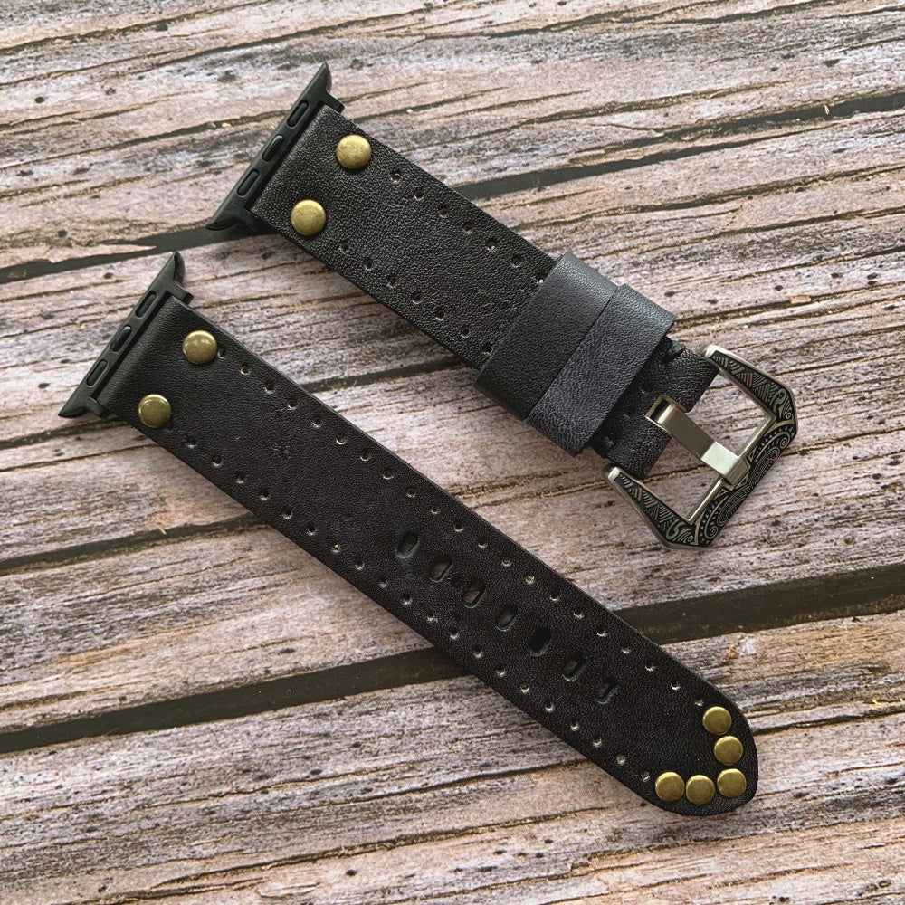 Vintage Leder Apple Watch Band - Nieten Elemente