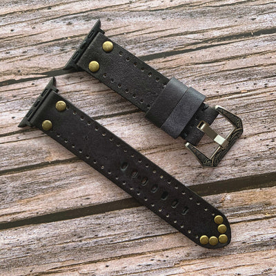 Vintage Leder Apple Watch Band - Nieten Elemente