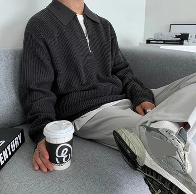 Halb-Zip Strickpullover für Herren