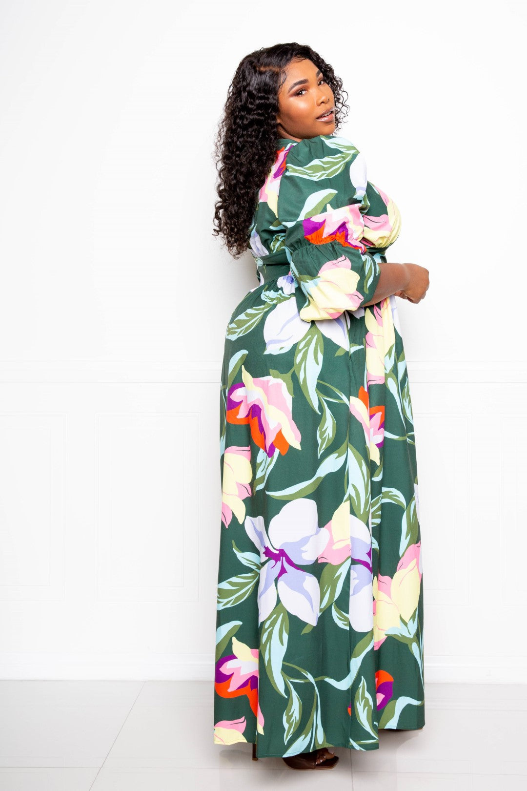 Alice | Plus-Size Maxikleid mit Blumenmuster