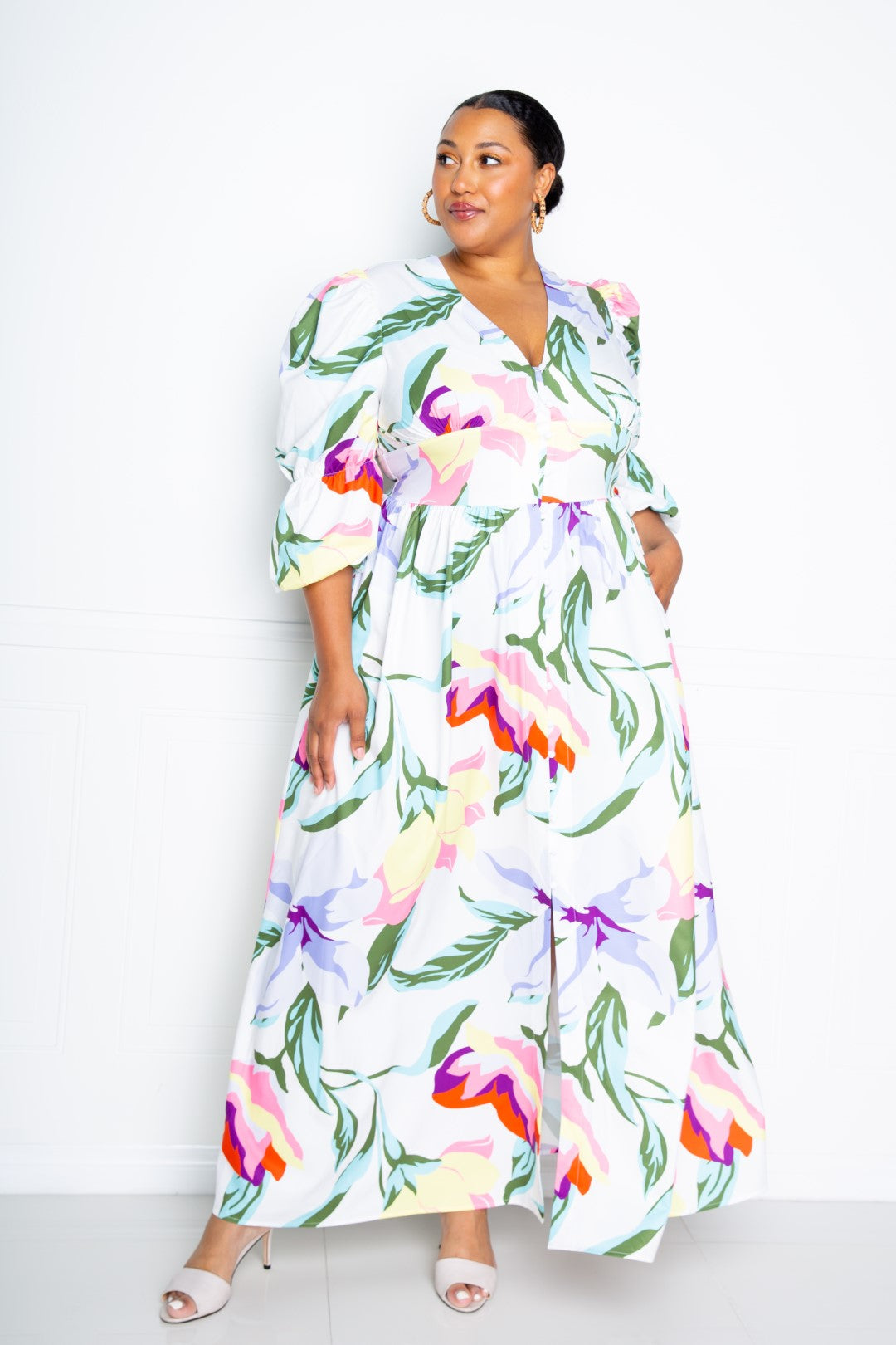 Alice | Plus-Size Maxikleid mit Blumenmuster