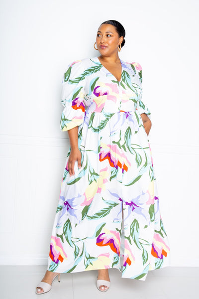 Alice | Plus-Size Maxikleid mit Blumenmuster