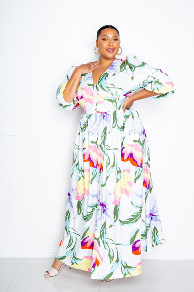 Alice | Plus-Size Maxikleid mit Blumenmuster