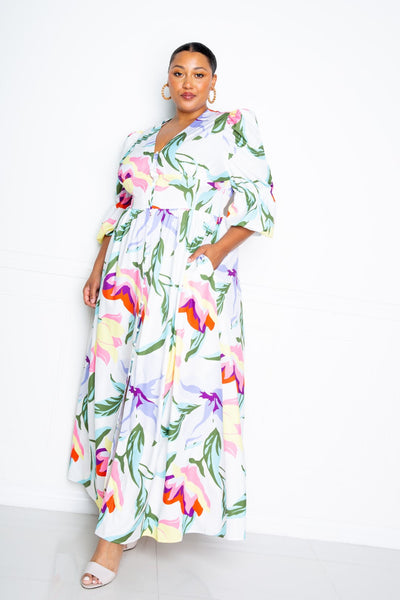 Alice | Plus-Size Maxikleid mit Blumenmuster