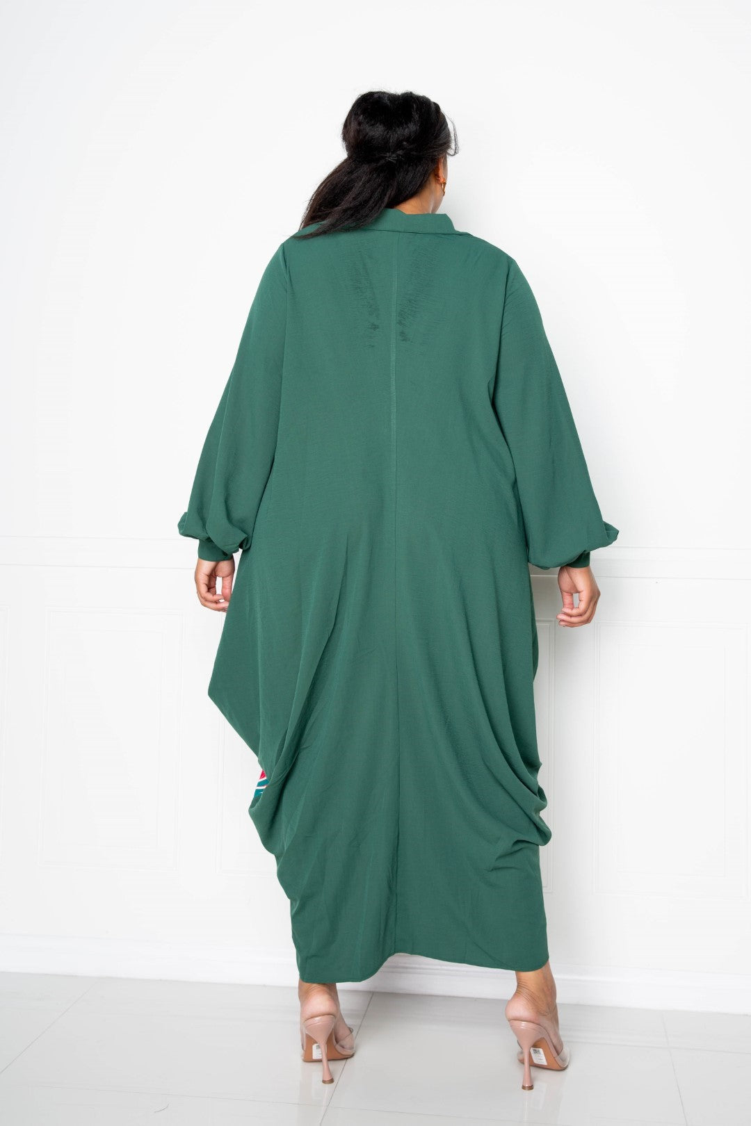 Christa | Elegantes Print Drapy Shirt Maxikleid für Damen