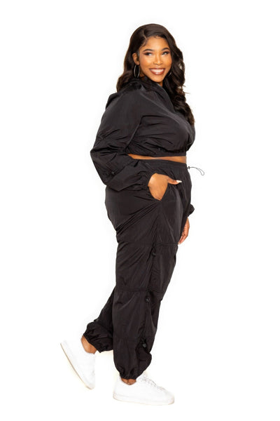 Ria | Trendiges Plus-Size Zweiteiler-Set in Schwarz