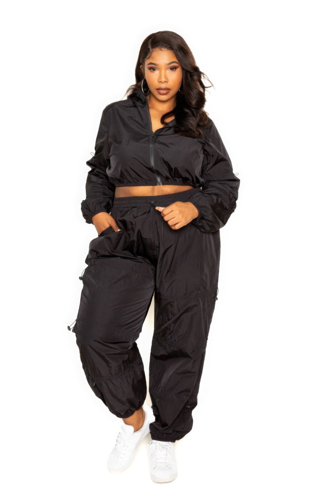 Ria | Trendiges Plus-Size Zweiteiler-Set in Schwarz
