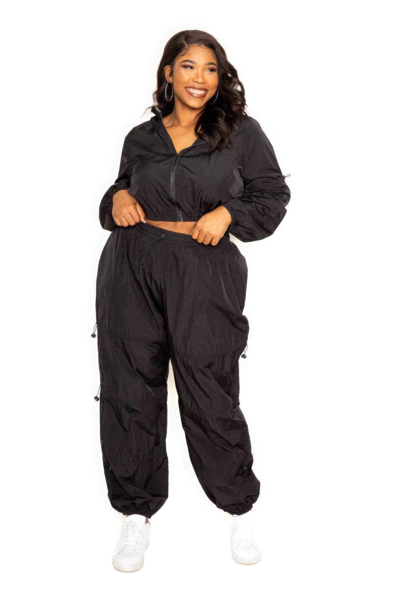 Ria | Trendiges Plus-Size Zweiteiler-Set in Schwarz
