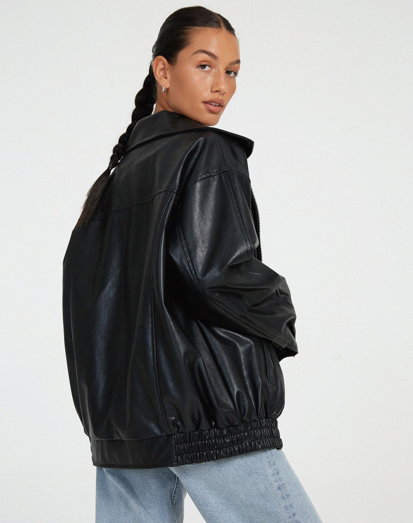 Sophia | Lässige Lederjacke in Übergröße