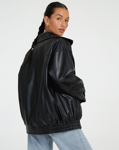 Sophia | Lässige Lederjacke in Übergröße