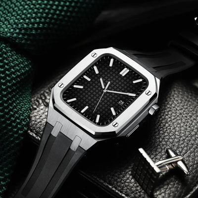 AP9009 Silikonarmband 316L Edelstahl Gehäuse Nachrüstkit für Apple Watch
