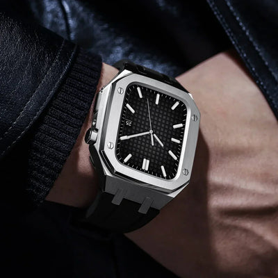 AP9009 Silikonarmband 316L Edelstahl Gehäuse Nachrüstkit für Apple Watch