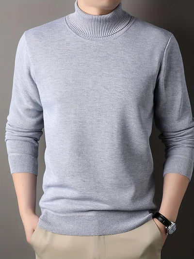 Herren-Winterpullover - Strick, Uni, Langarm, Casual, Polyester