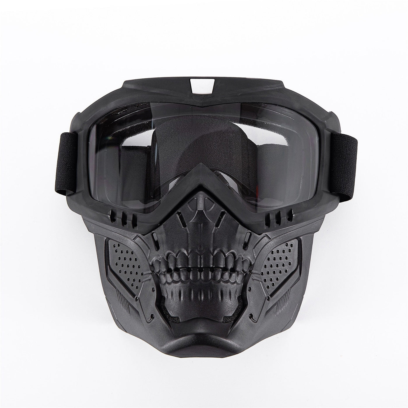 Motorradbrille mit Totenkopfmaske