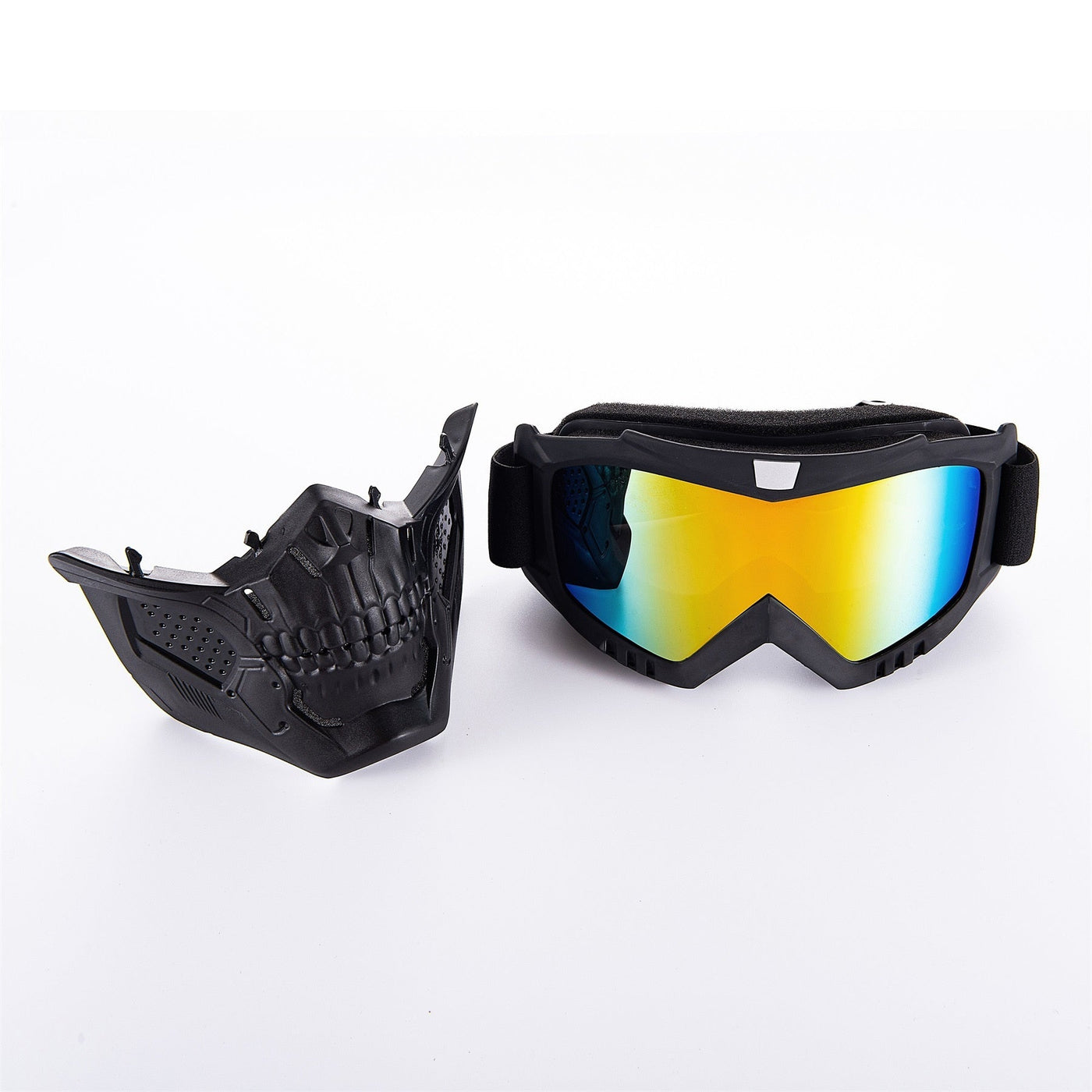Motorradbrille mit Totenkopfmaske