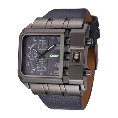 Quadratisches Zifferblatt Breites Armband Herren Quarz Uhr