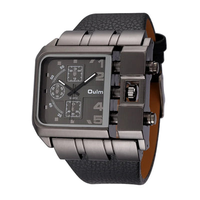 Quadratisches Zifferblatt Breites Armband Herren Quarz Uhr