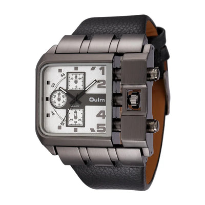 Quadratisches Zifferblatt Breites Armband Herren Quarz Uhr