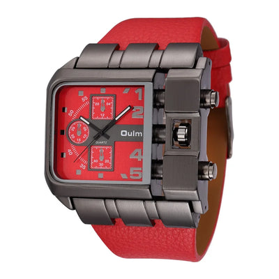 Quadratisches Zifferblatt Breites Armband Herren Quarz Uhr