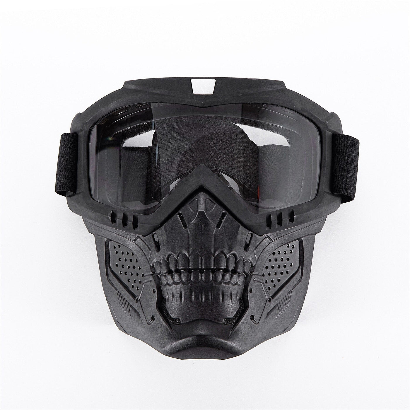 Motorradbrille mit Totenkopfmaske
