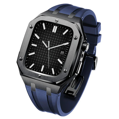 AP9009 Silikonarmband 316L Edelstahl Gehäuse Nachrüstkit für Apple Watch