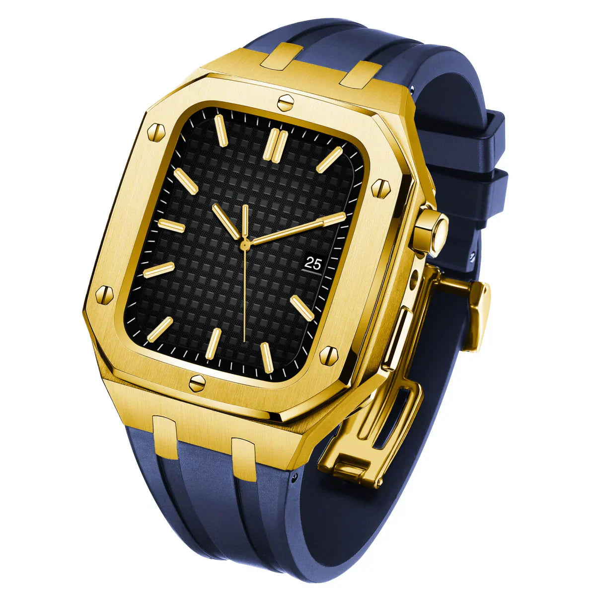 AP9009 Silikonarmband 316L Edelstahl Gehäuse Nachrüstkit für Apple Watch
