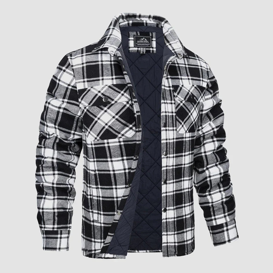 Gesteppte Flanellhemdjacke für Herren