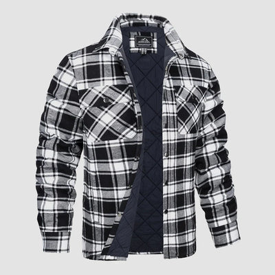 Gesteppte Flanellhemdjacke für Herren