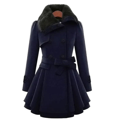 Yana - Eleganter Trenchcoat mit Kunstpelz