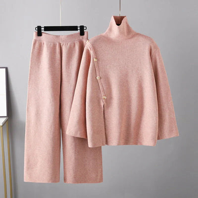 Knopfbesetztes Strickset für Damen