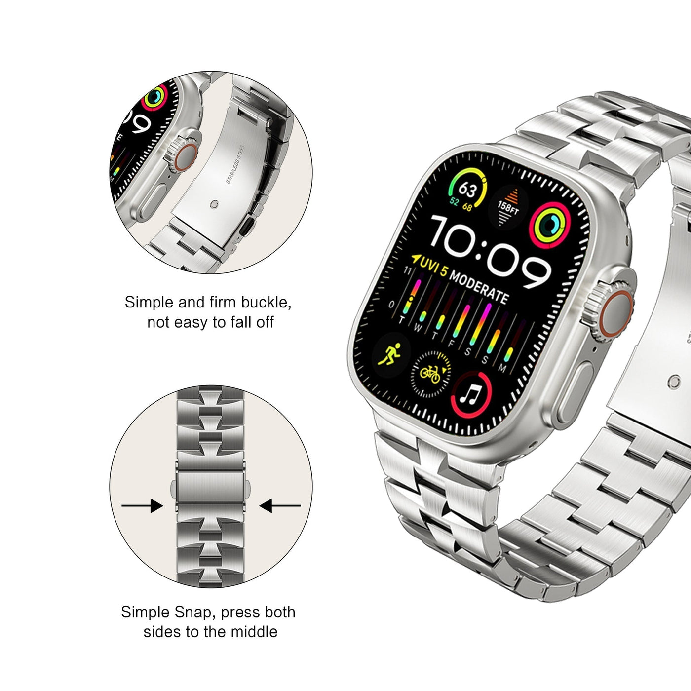 AW-22 NEUES Edelstahl-Armband für die Apple Watch