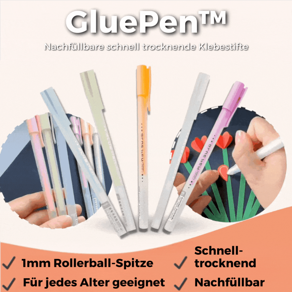 GluePen™ | Precision Glue Nachfüllbare Klebestifte mit Rollerspitze