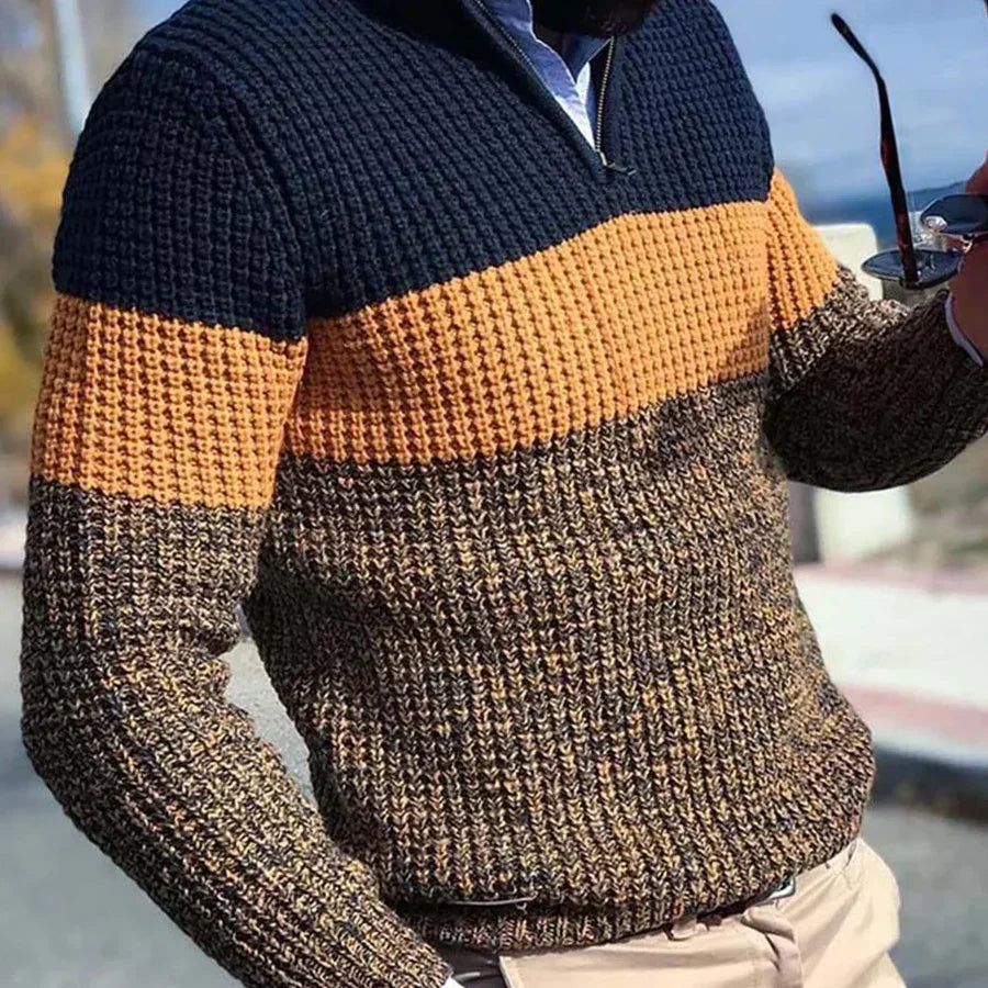 Farbblock-Pullover für Herren