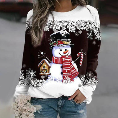 Dina™ - Modischer Schneemann Weihnachts-Pullover