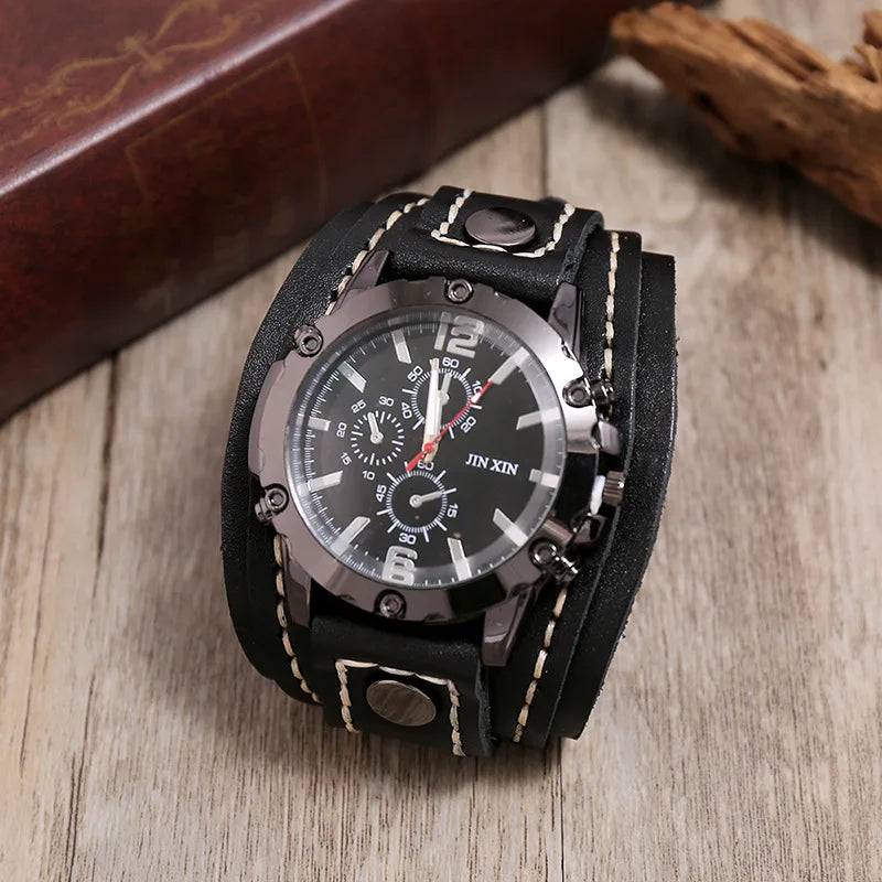 Herren "Eclipse" Klassische Lederuhr
